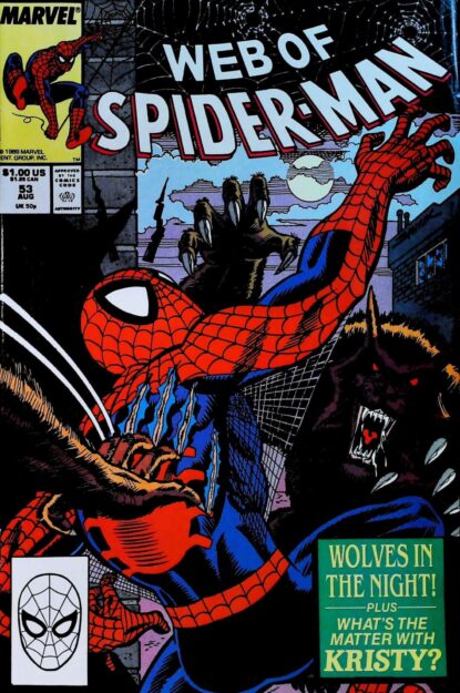 Couverture de WEB OF SPIDER-MAN (1985) #53 - par Alex Saviuk - lecubeacomics.com