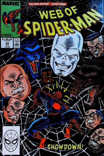 Couverture de WEB OF SPIDER-MAN (1985) #55 - par Alex Saviuk - lecubeacomics.com