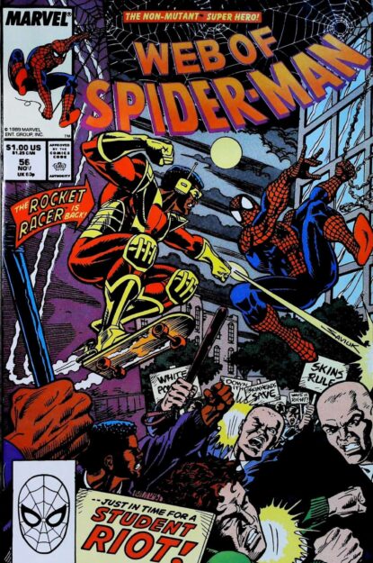 Couverture de WEB OF SPIDER-MAN (1985) #56 - par Alex Saviuk - lecubeacomics.com