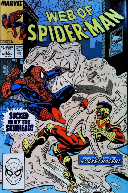 Couverture de WEB OF SPIDER-MAN (1985) #57 - par Alex Saviuk - lecubeacomics.com