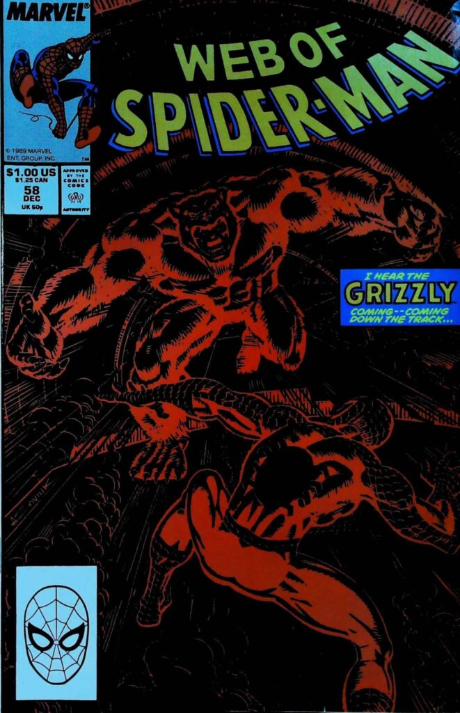 Web Of Spider-Man #58, vue de l'exemplaire