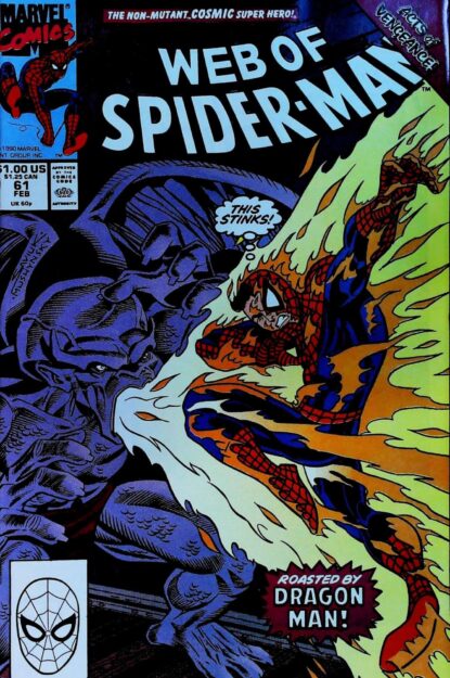 Couverture de WEB OF SPIDER-MAN (1985) #61 - par Alex Saviuk - lecubeacomics.com