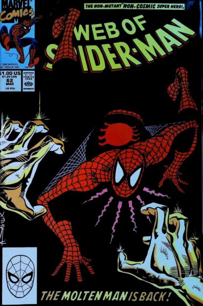 Couverture de WEB OF SPIDER-MAN (1985) #62 - par Alex Saviuk - lecubeacomics.com