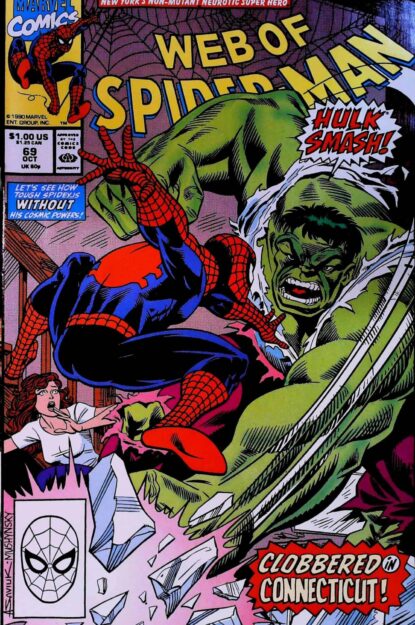 Couverture de WEB OF SPIDER-MAN (1985) #69 - par Alex Saviuk - lecubeacomics.com
