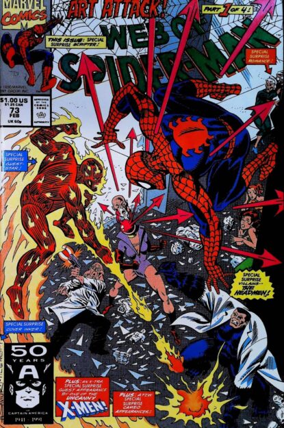 Couverture de WEB OF SPIDER-MAN (1985) #73 - par Alex Saviuk - lecubeacomics.com