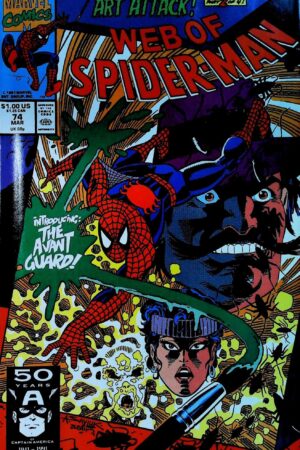 Couverture de WEB OF SPIDER-MAN (1985) #74 - par Alex Saviuk - lecubeacomics.com