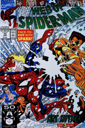 Couverture de WEB OF SPIDER-MAN (1985) #75 - par Alex Saviuk - lecubeacomics.com