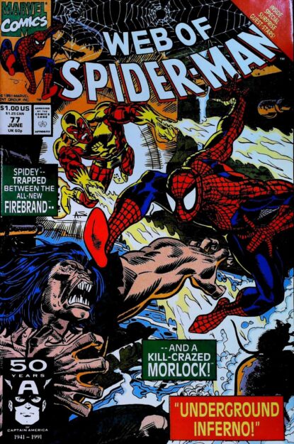 Couverture de WEB OF SPIDER-MAN (1985) #77 - par Alex Saviuk - lecubeacomics.com