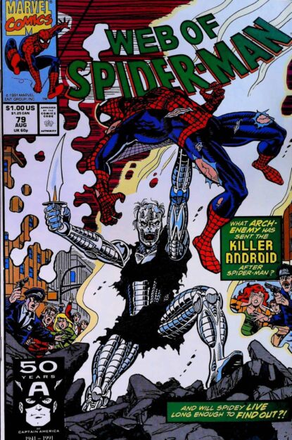 Couverture de WEB OF SPIDER-MAN (1985) #79 - par Alex Saviuk - lecubeacomics.com