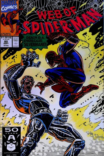 Couverture de WEB OF SPIDER-MAN (1985) #80 - par Alex Saviuk - lecubeacomics.com