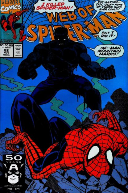 Couverture de WEB OF SPIDER-MAN (1985) #82 - par Chris Marrinan - lecubeacomics.com