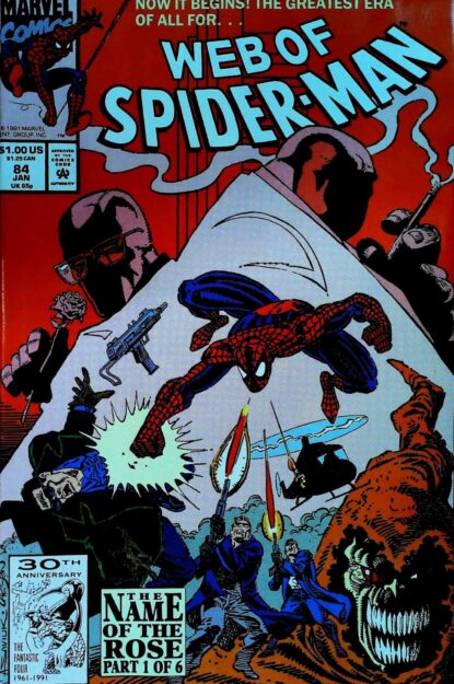 Couverture de WEB OF SPIDER-MAN (1985) #84 - par Alex Saviuk - lecubeacomics.com