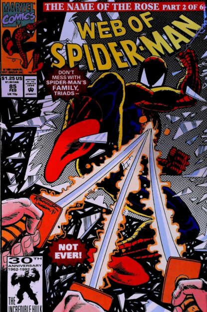 Couverture de WEB OF SPIDER-MAN (1985) #85 - par Alex Saviuk - lecubeacomics.com