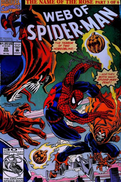 Couverture de WEB OF SPIDER-MAN (1985) #86 - par Alex Saviuk - lecubeacomics.com