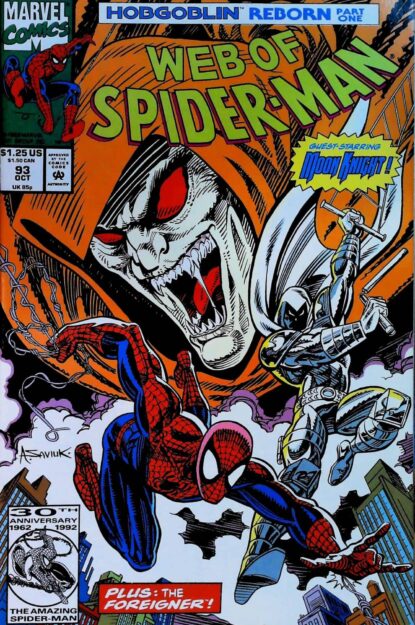 Couverture de WEB OF SPIDER-MAN (1985) #93 - par Alex Saviuk - lecubeacomics.com
