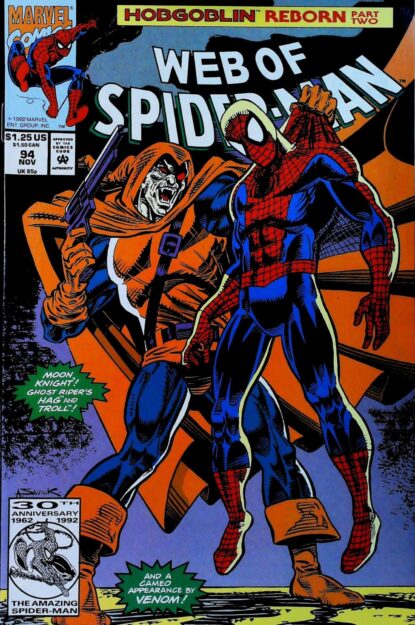 Couverture de WEB OF SPIDER-MAN (1985) #94 - par Alex Saviuk - lecubeacomics.com