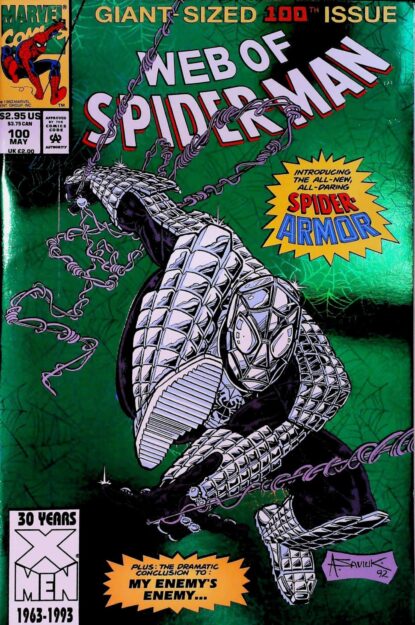 Couverture de WEB OF SPIDER-MAN (1985) #100 - par Alex Saviuk - lecubeacomics.com