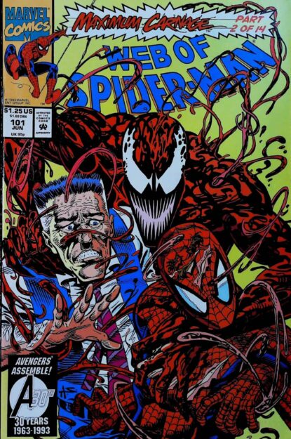 Couverture de WEB OF SPIDER-MAN (1985) #101 - par Alex Saviuk - lecubeacomics.com