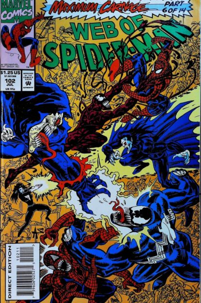 Couverture de WEB OF SPIDER-MAN (1985) #102 - par Alex Saviuk - lecubeacomics.com