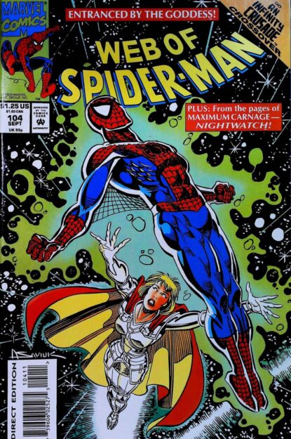 Couverture de WEB OF SPIDER-MAN (1985) #104 - par Alex Saviuk - lecubeacomics.com