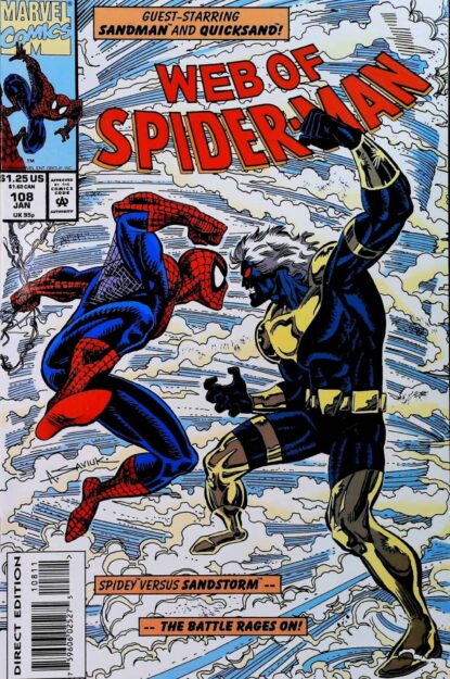 Couverture de WEB OF SPIDER-MAN (1985) #108 - par Alex Saviuk - lecubeacomics.com