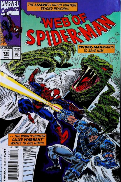 Couverture de WEB OF SPIDER-MAN (1985) #110 - par Alex Saviuk - lecubeacomics.com