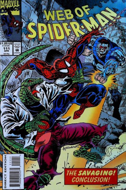 Couverture de WEB OF SPIDER-MAN (1985) #111 - par Alex Saviuk - lecubeacomics.com