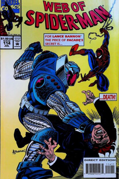Couverture de WEB OF SPIDER-MAN (1985) #114 - par Alex Saviuk - lecubeacomics.com