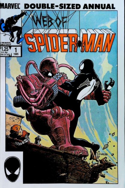 Couverture de WEB OF SPIDER-MAN (1985) ANNUAL #1 - par Charles Vess - lecubeacomics.com
