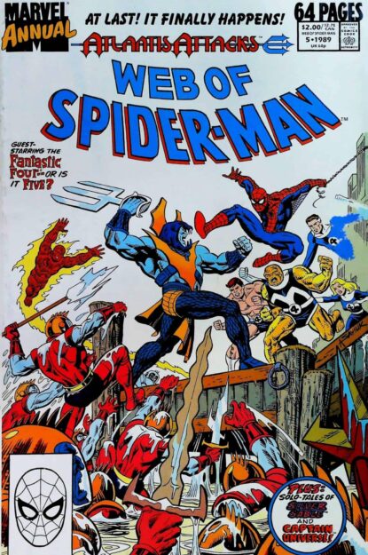 Couverture de WEB OF SPIDER-MAN (1985) ANNUAL #5 - par Alex Saviuk - lecubeacomics.com