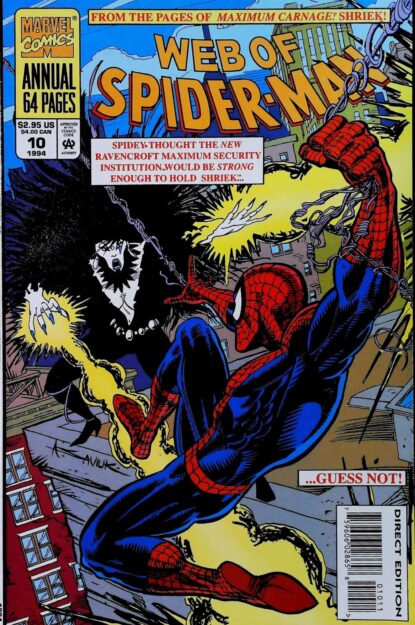 Couverture de WEB OF SPIDER-MAN (1985) ANNUAL #10 - par Alex Saviuk - lecubeacomics.com