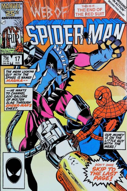 Couverture de WEB OF SPIDER-MAN (1985) #17 - par Mark Beachum - lecubeacomics.com