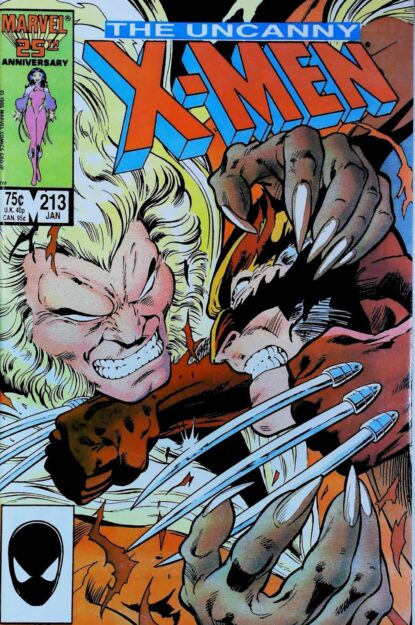 Couverture de UNCANNY X-MEN (1963) #213 - par Alan Davis - lecubeacomics.com