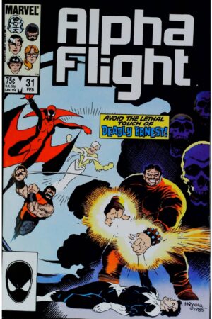 Couverture de ALPHA FLIGHT (1983) #31 - par Mike Mignola - lecubeacomics.com