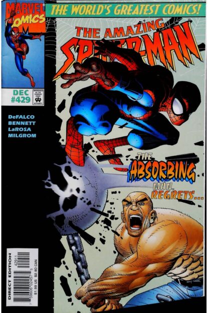 Couverture de AMAZING SPIDER-MAN (1963) #429 - par John Romita Jr. - lecubeacomics.com