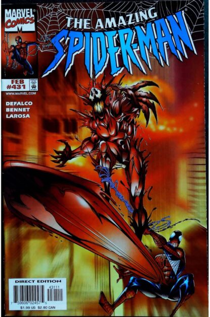 Couverture de AMAZING SPIDER-MAN (1963) #431 - par John Romita Jr. - lecubeacomics.com