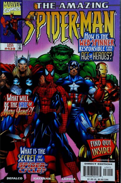 Couverture de AMAZING SPIDER-MAN (1963) #439 - par Rafael Kayanan - lecubeacomics.com