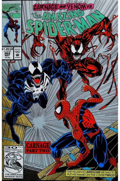 Couverture de AMAZING SPIDER-MAN (1963) #362 - 2ND PRINT - par Mark Bagley - lecubeacomics.com