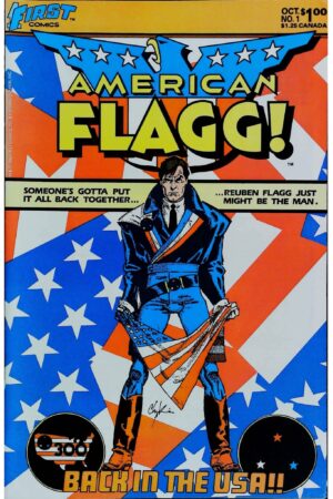 Couverture de AMERICAN FLAGG (1983) #1 - par Howard Chaykin - lecubeacomics.com