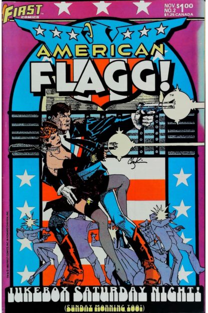 Couverture de AMERICAN FLAGG (1983) #2 - par Howard Chaykin - lecubeacomics.com