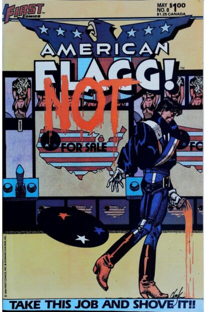 Couverture de AMERICAN FLAGG (1983) #8 - par Howard Chaykin - lecubeacomics.com