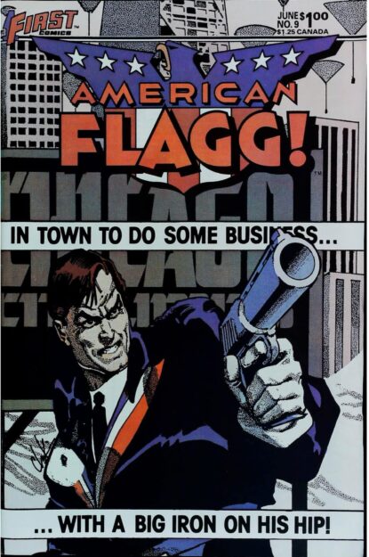 Couverture de AMERICAN FLAGG (1983) #9 - par Howard Chaykin - lecubeacomics.com