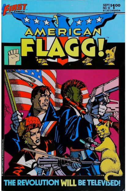 Couverture de AMERICAN FLAGG (1983) #12 - par Howard Chaykin - lecubeacomics.com