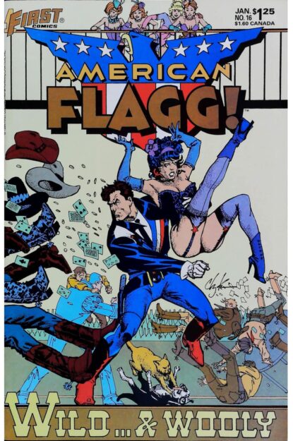 Couverture de AMERICAN FLAGG (1983) #16 - par Howard Chaykin - lecubeacomics.com