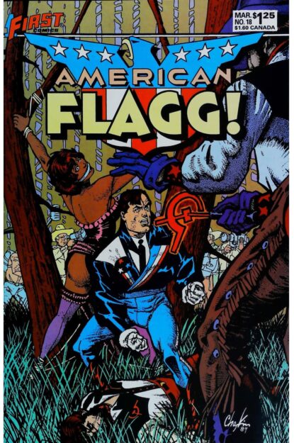 Couverture de AMERICAN FLAGG (1983) #18 - par Howard Chaykin - lecubeacomics.com