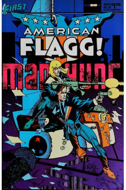 Couverture de AMERICAN FLAGG (1983) #20 - par Howard Chaykin - lecubeacomics.com