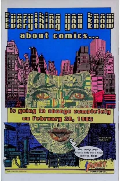 AMERICAN FLAGG (1983) #19 - First Comics - lecubeacomics.com Couverture de AMERICAN FLAGG (1983) #19 - par Howard Chaykin - lecubeacomics.com