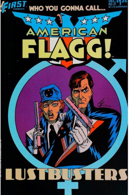 Couverture de AMERICAN FLAGG (1983) #27 - par Howard Chaykin - lecubeacomics.com