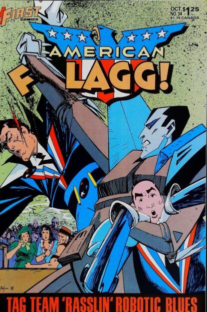 Couverture de AMERICAN FLAGG (1983) #34 - par Mark Badger - lecubeacomics.com