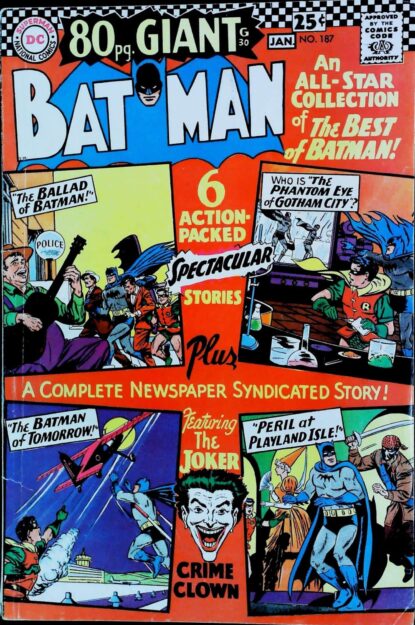 Couverture de BATMAN (1940) #187 - par Win Mortimer - lecubeacomics.com